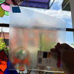 *THIN* Clear Silver-Iridescent Bullseye Fusible 90 COE Colorado Glass Works