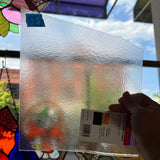 *THIN* Clear Silver-Iridescent Bullseye Fusible 90 COE Colorado Glass Works