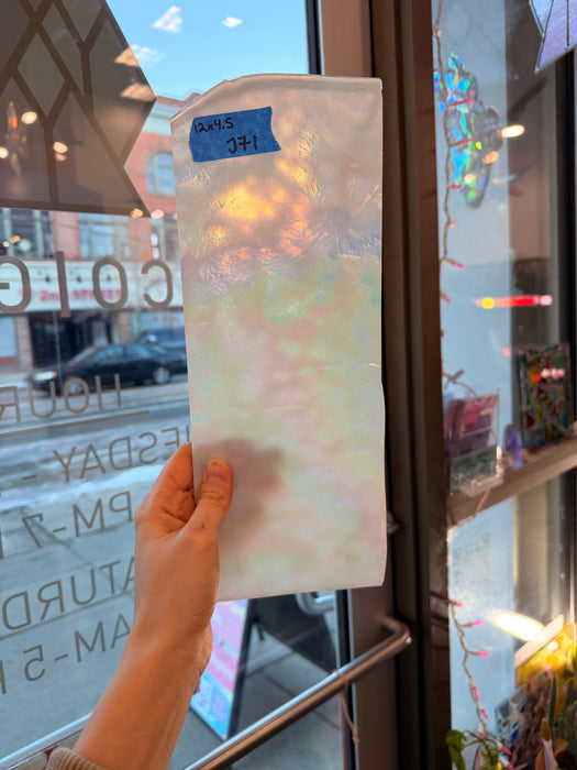 Iridescent White Mottled Youghiogheny Colorado Glassworks