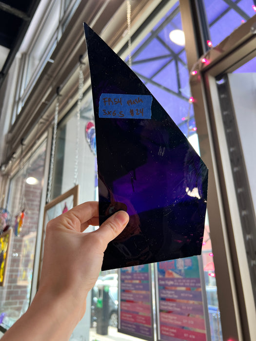 Deep Purple Mouth Blown Flash Glass Fremont Sheet Glass Colorado Glassworks
