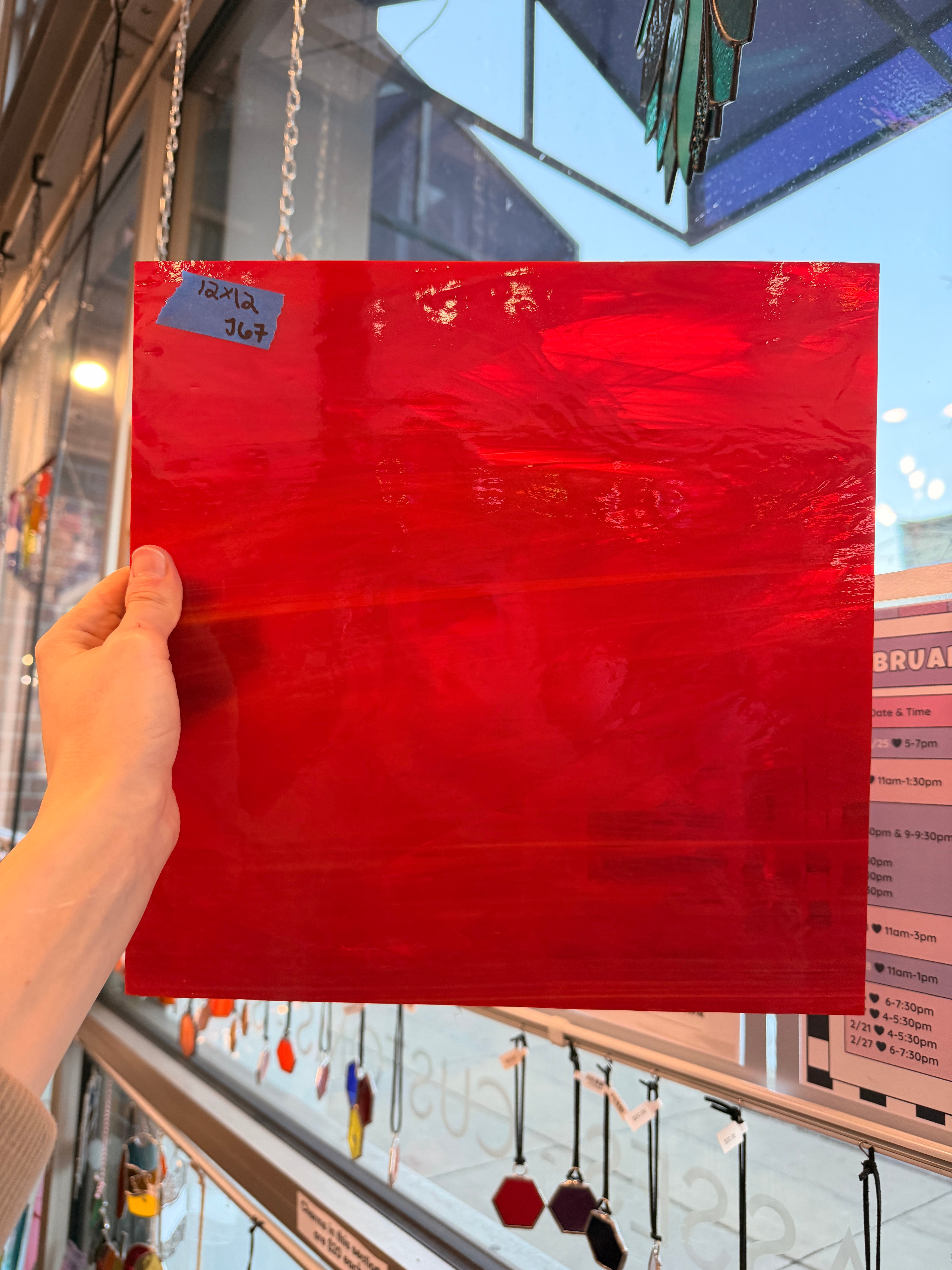 Red White Wispy Spectrum Sheet Glass Colorado Glassworks