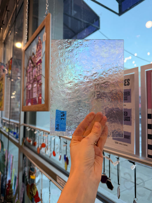 Iridescent Clear Florentine Wissmach Sheet Glass Colorado Glass Works