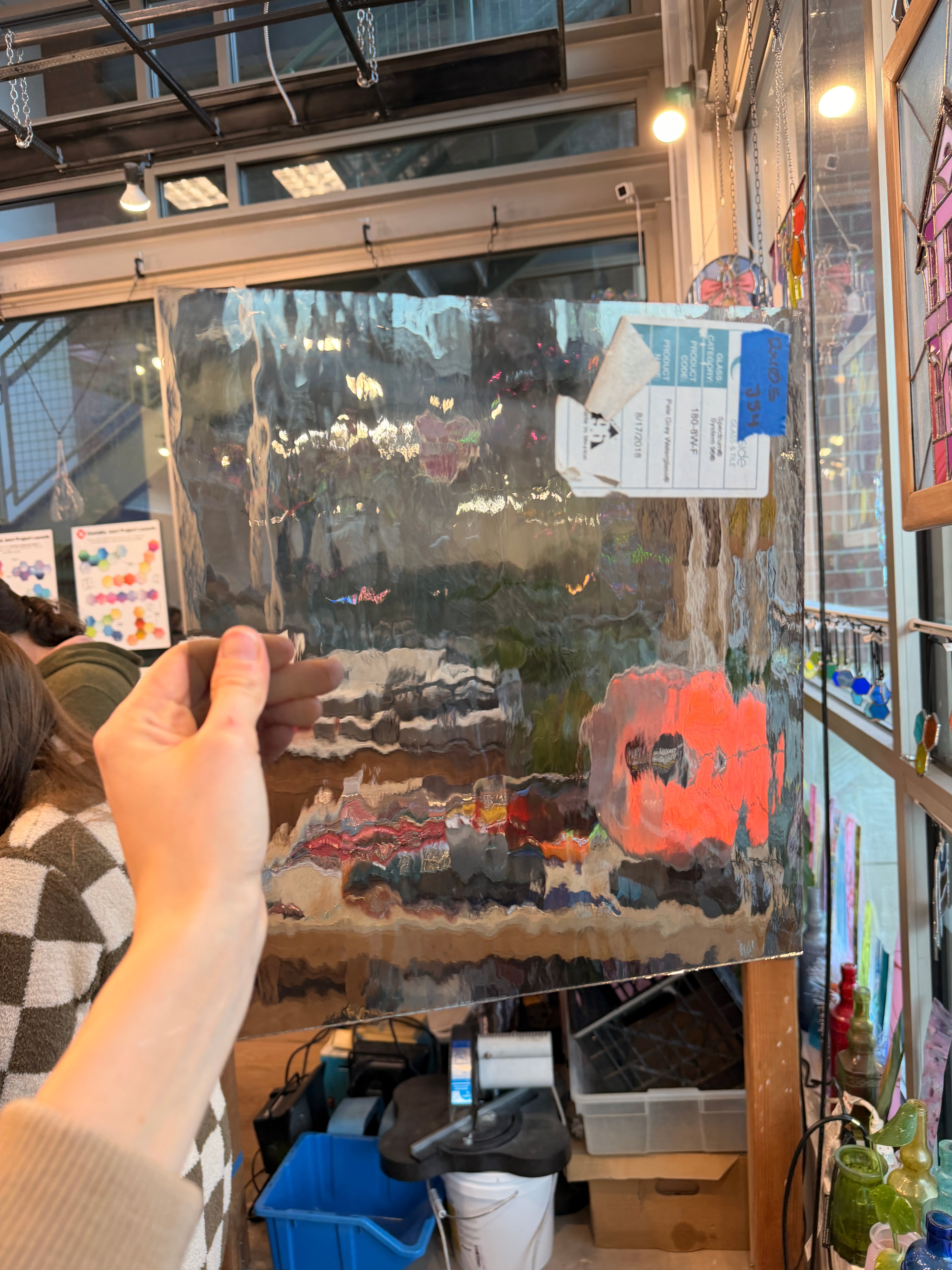 Gray Oceanside Waterglass Fusible 96 COE Sheet Glass Colorado Glassworks 12x10.5in (OS-05169453)