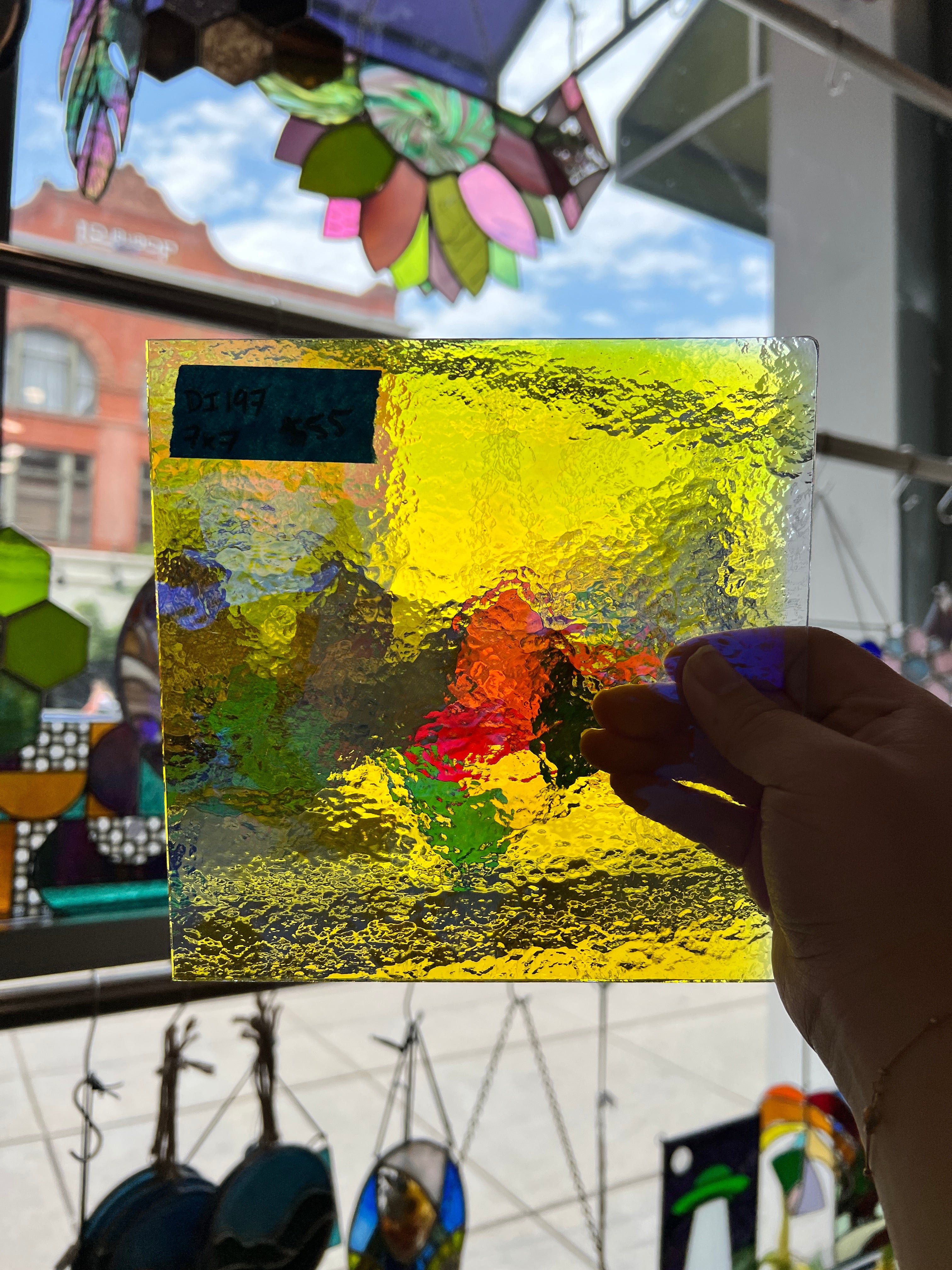 Blue/Yellow Transparent Dichroic Colorado Glass Works