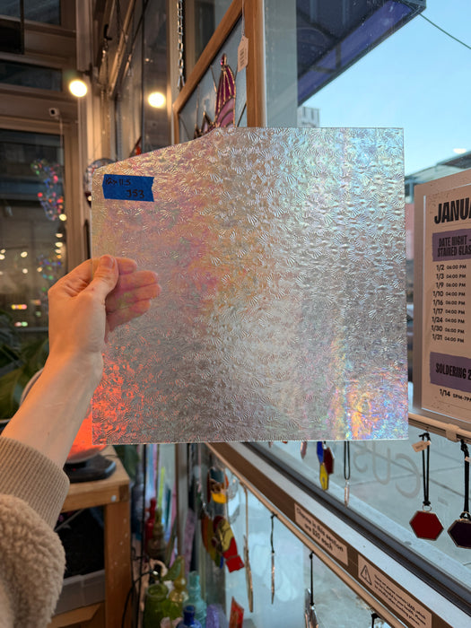 Iridescent Clear Florentine Wissmach Sheet Glass Colorado Glass Works