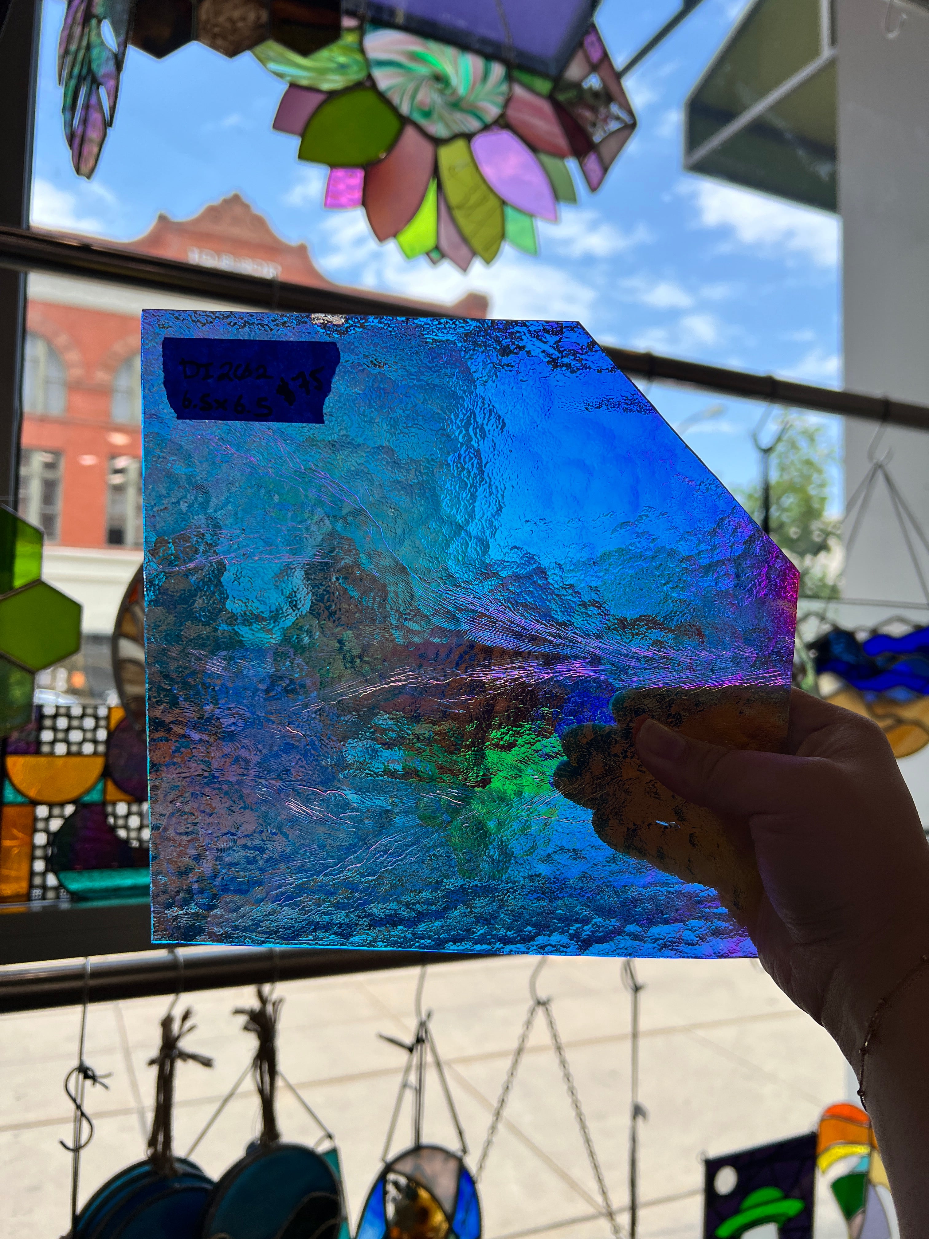 Yellow/Blue Transparent Dichroic Colorado Glass Works