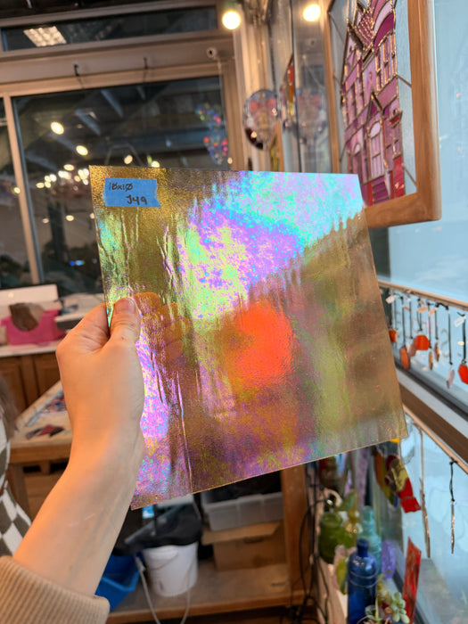 Cinnamon Amber Luminescent 96 COE Wissmach (WI 96 12 LUM) Sheet Glass Colorado Glassworks 10x10in (WM-70657837)