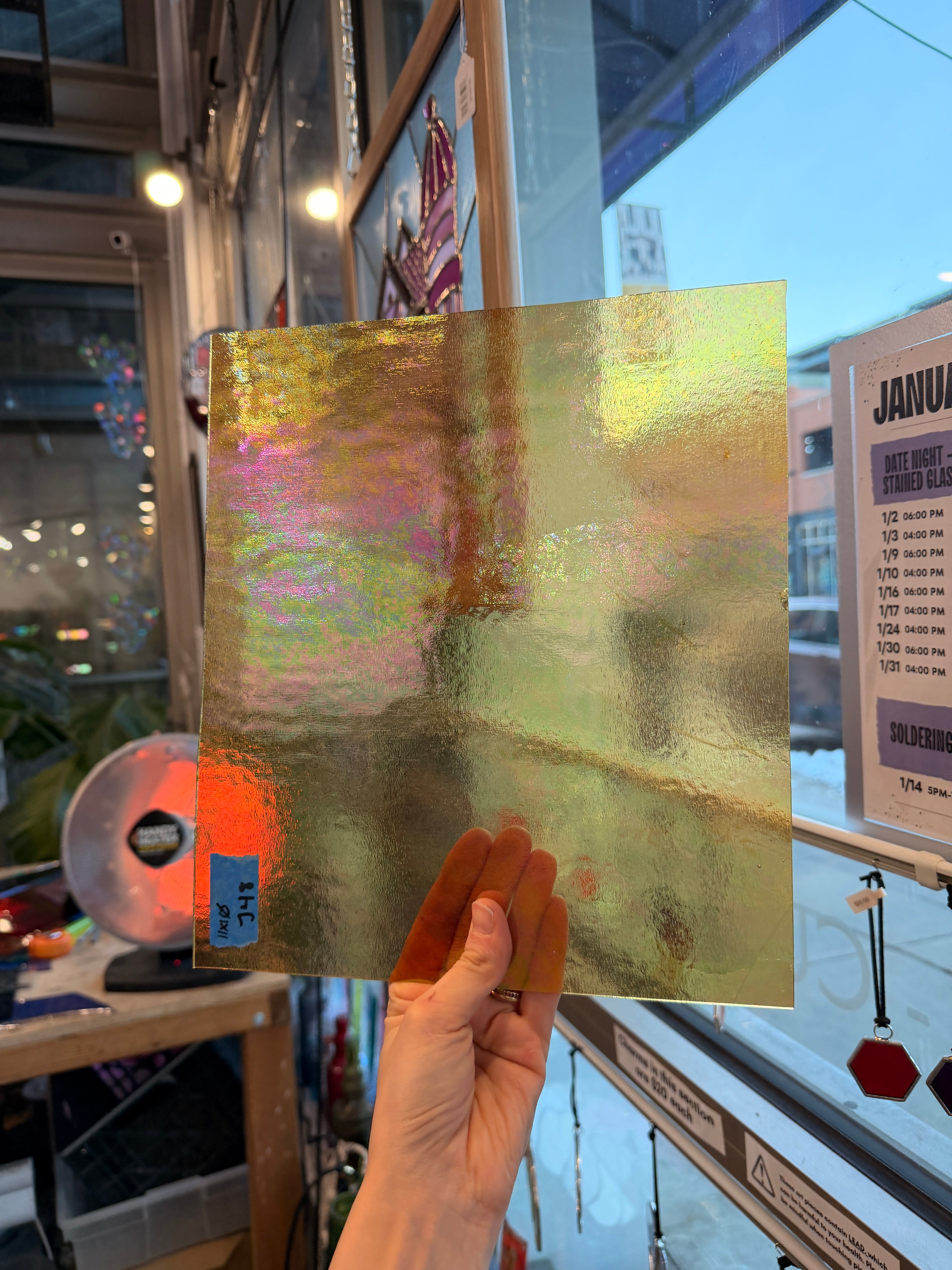 Cinnamon Amber Luminescent 96 COE Wissmach (WI 96 12 LUM) Sheet Glass Colorado Glassworks 11x10in (WM-98346797)