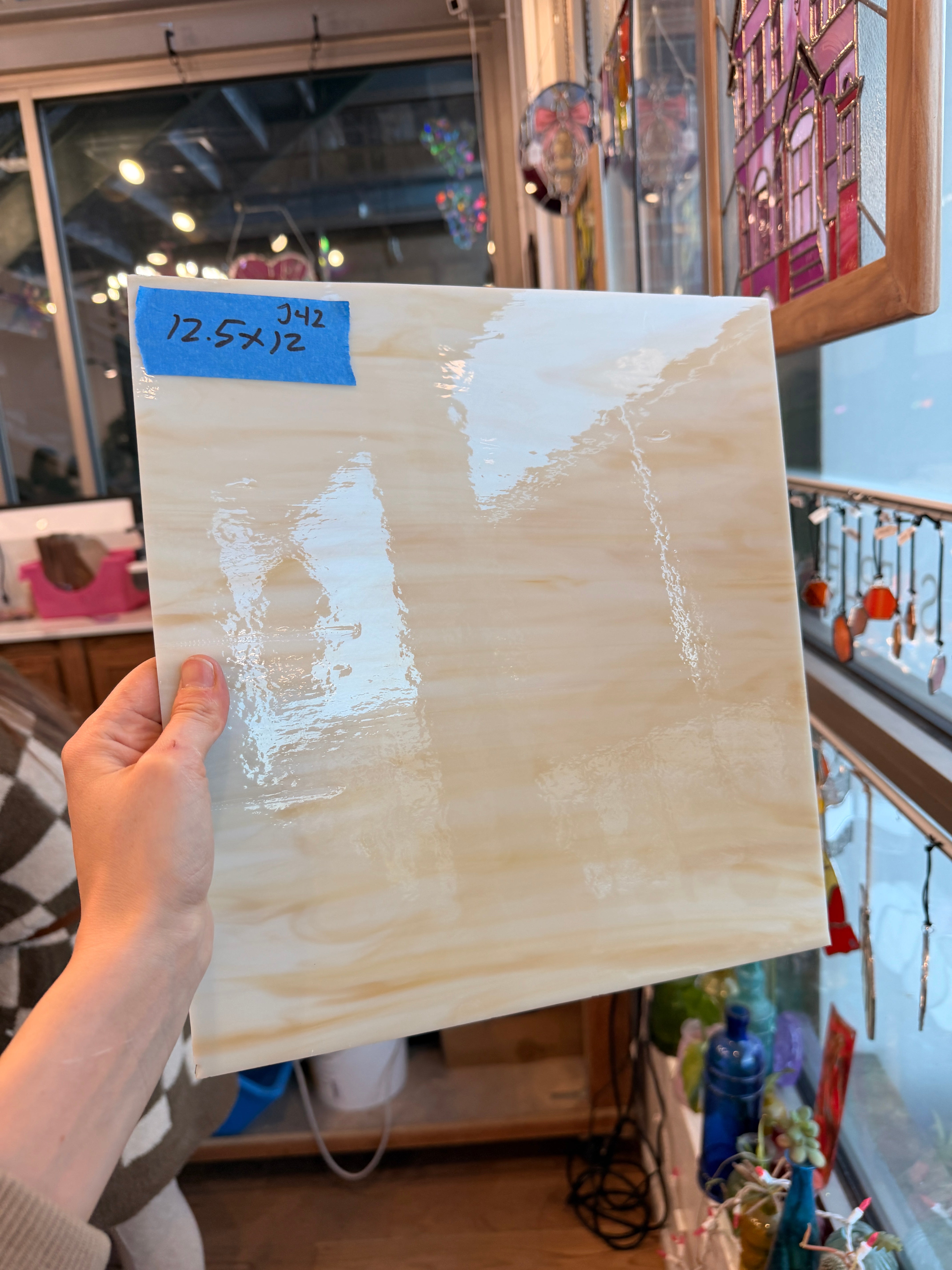 Tan Wispy Spectrum Sheet Glass Colorado Glassworks