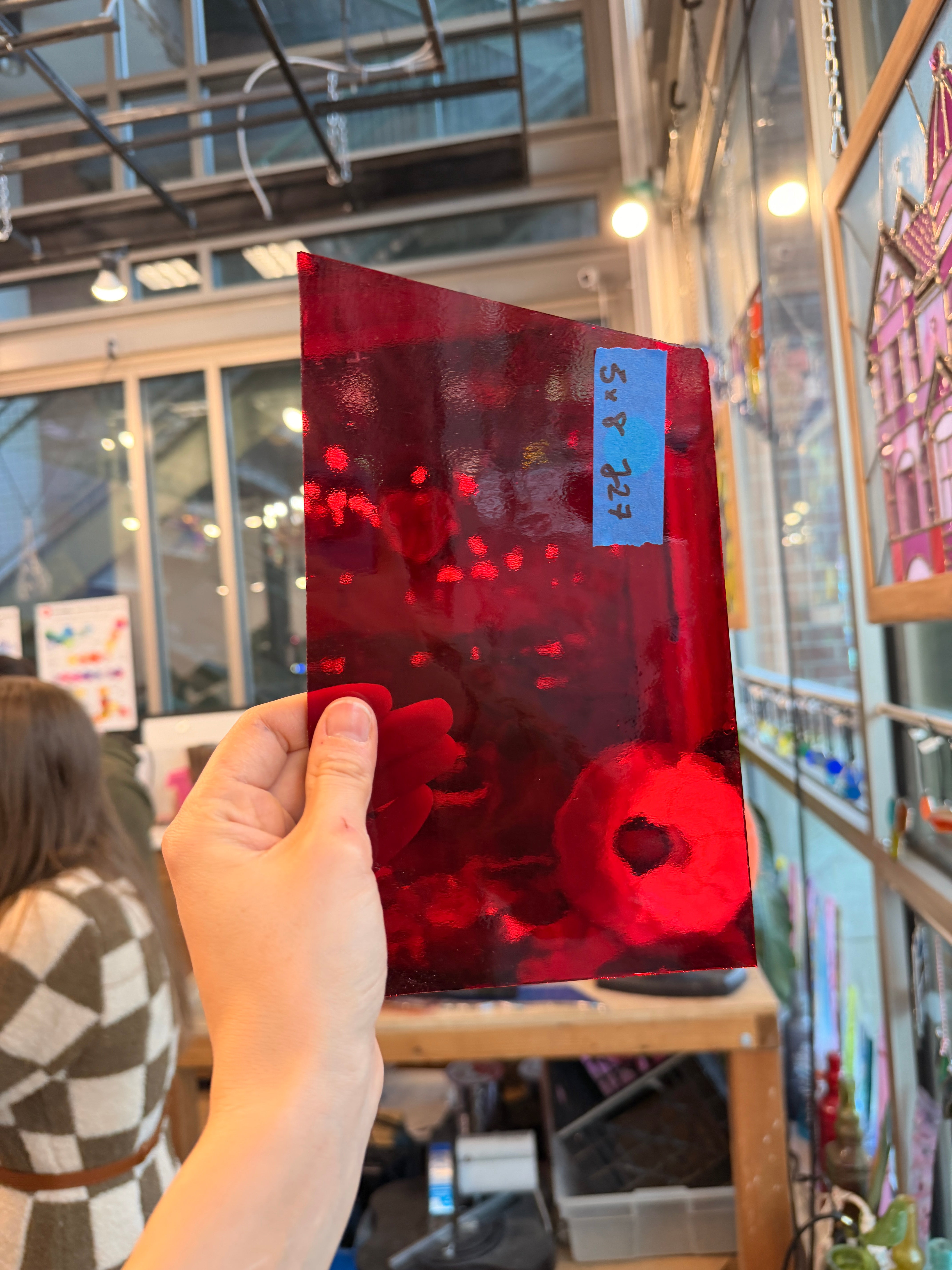 Red Transparent Spectrum Sheet Glass Colorado Glassworks 8x5in (SP-14798637)