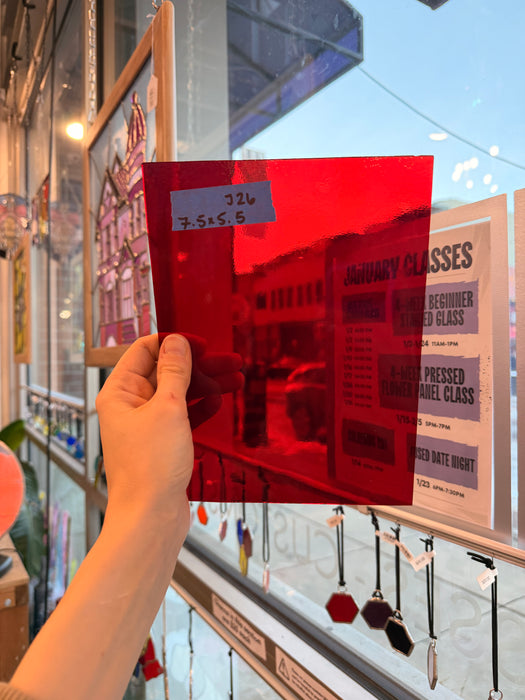 Red Transparent Spectrum Sheet Glass Colorado Glassworks 7.5x5.5in (SP-14667565)
