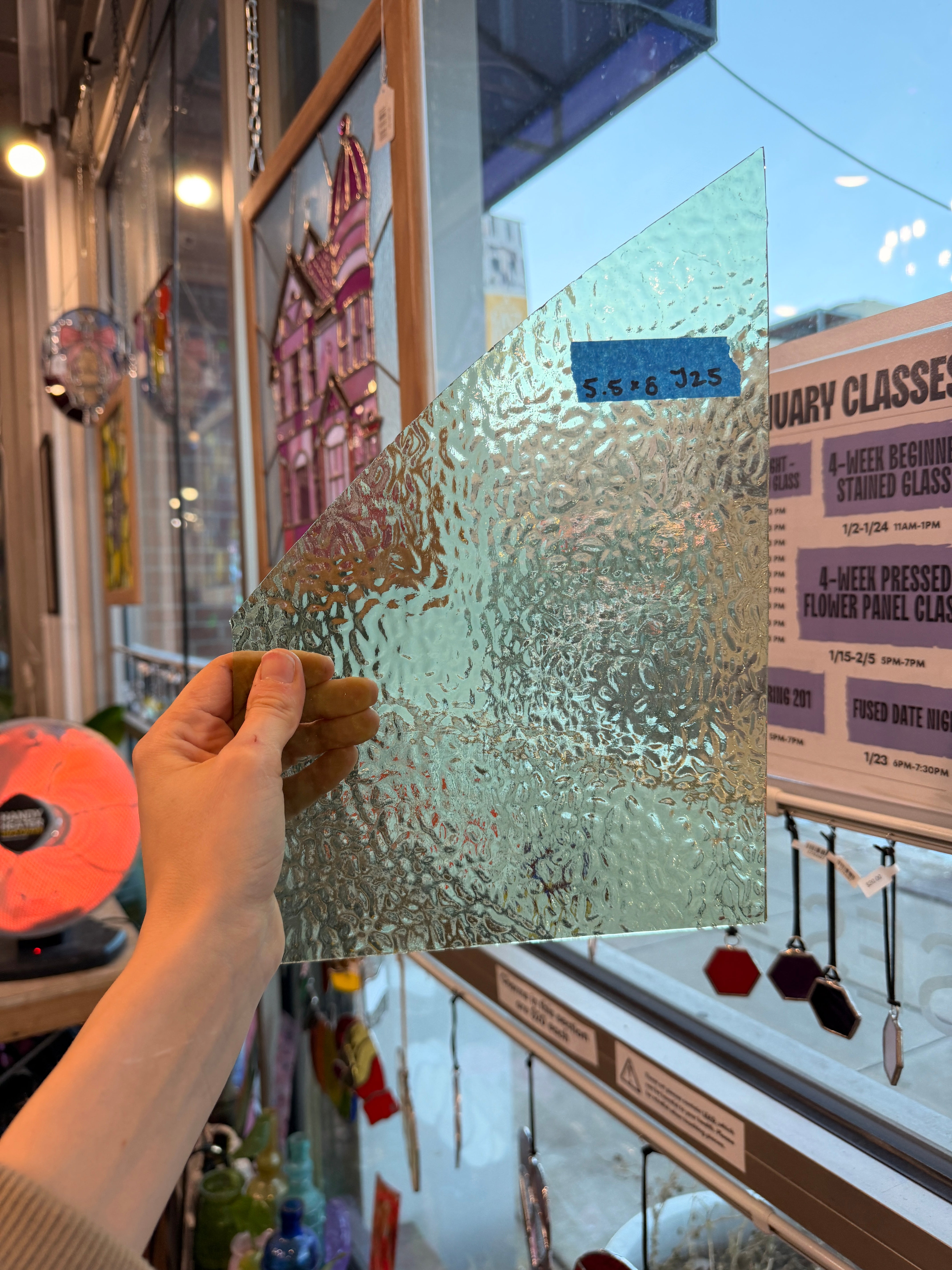 Mint English Muffle Transparent Sheet Glass Colorado Glass Works 8x5.5in (WM-37476397)