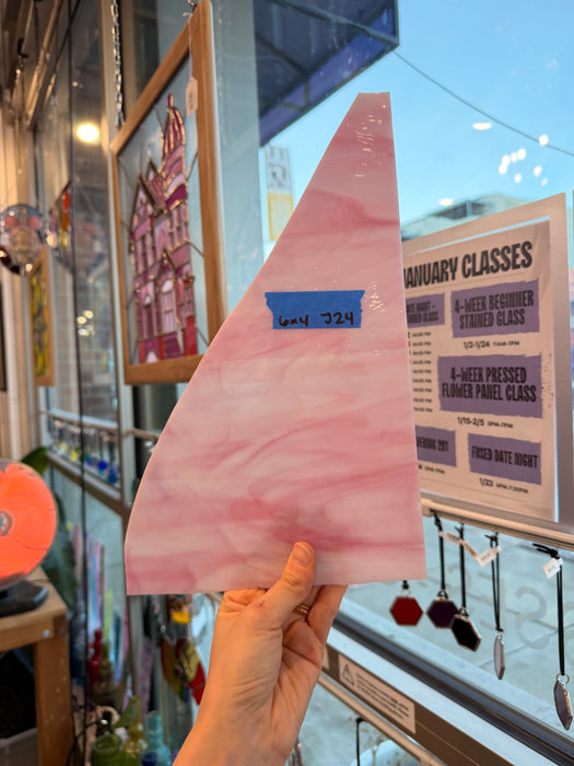 Pink White Wispy Spectrum Sheet Glass Colorado Glassworks