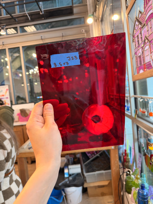 Red Transparent Spectrum Sheet Glass Colorado Glassworks 8.5x7in (SP-14634797)