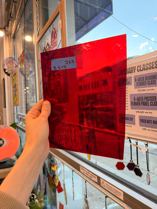 Red Transparent Spectrum Sheet Glass Colorado Glassworks
