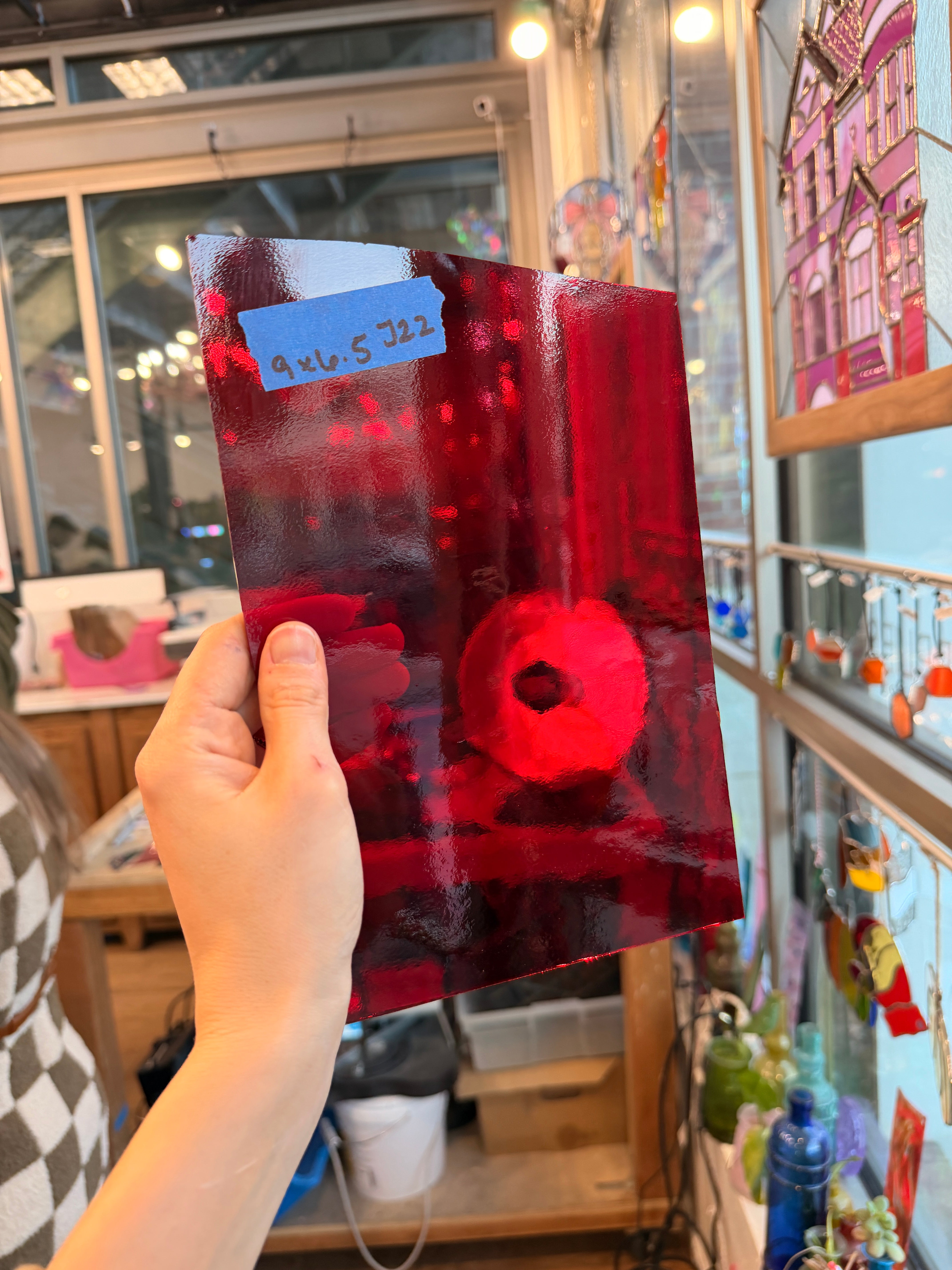 Red Transparent Spectrum Sheet Glass Colorado Glassworks 9x6.5in (SP-14831405)