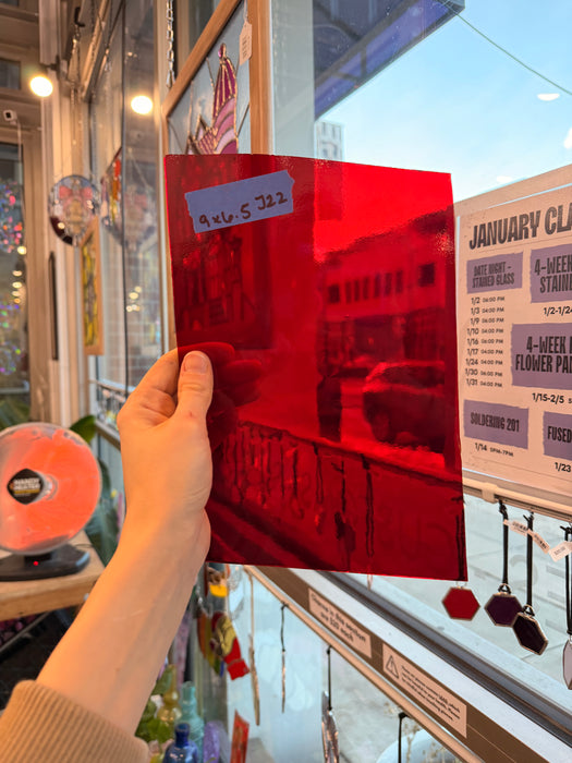 Red Transparent Spectrum Sheet Glass Colorado Glassworks