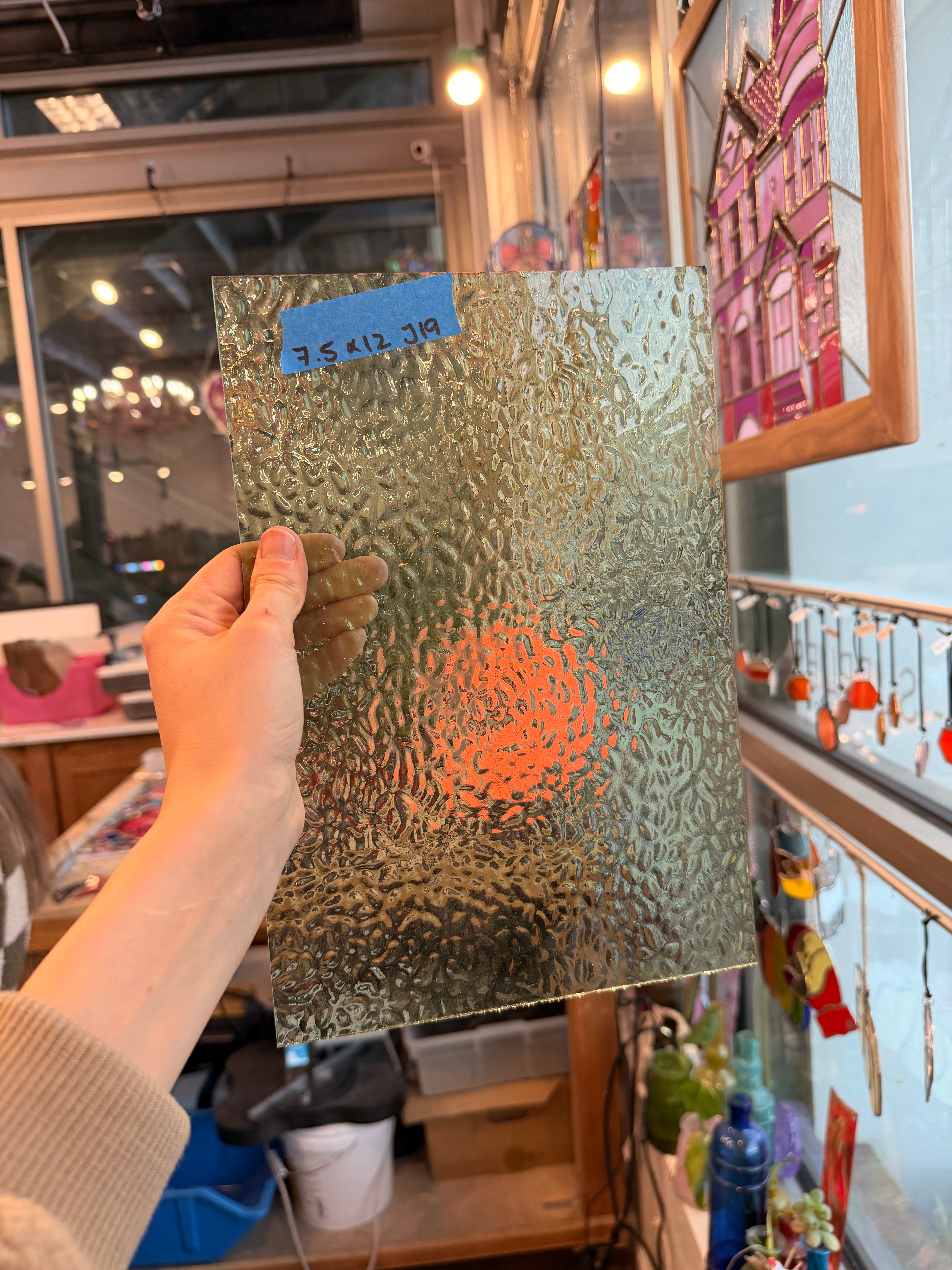 Mint English Muffle Transparent Sheet Glass Colorado Glass Works