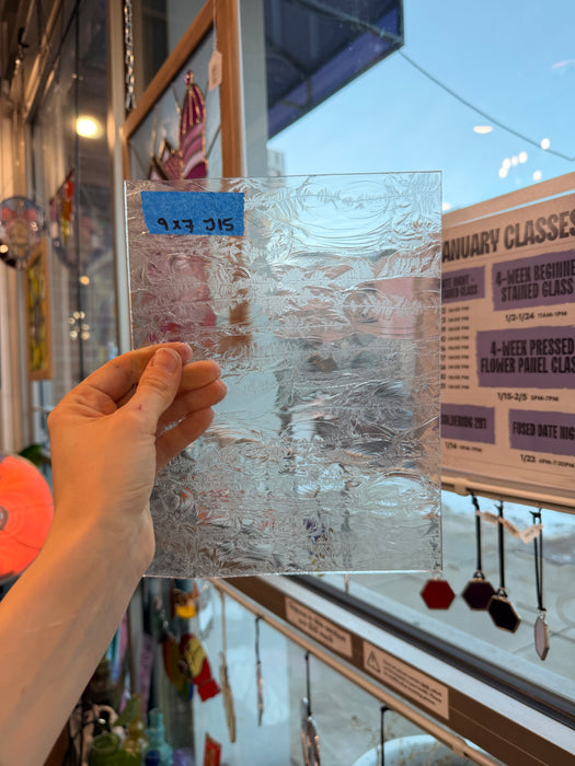 Clear Glue Chip Texture Sheet Glass Colorado Glassworks 9x7in (GC-01003309)