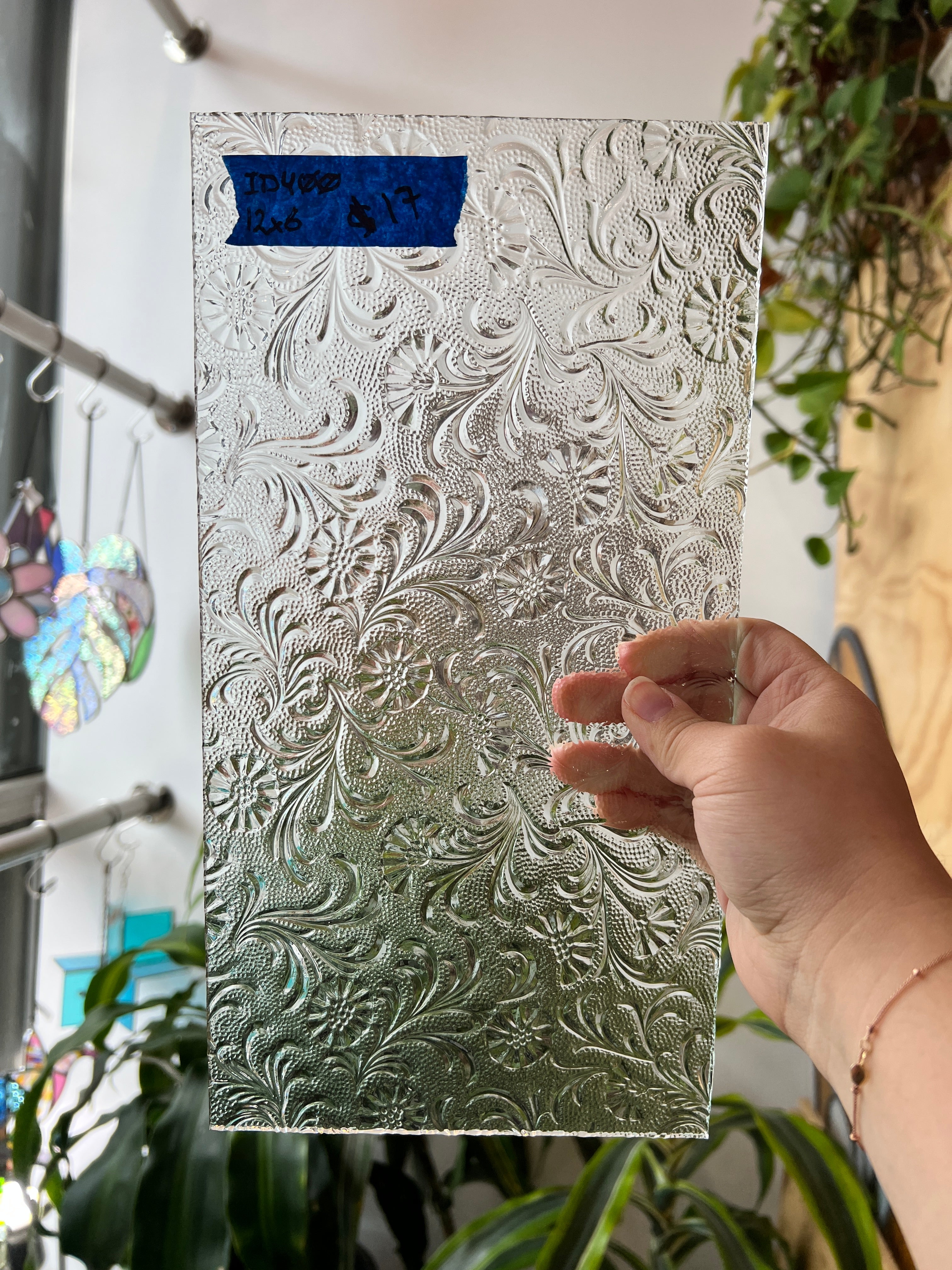 Floreal Clear Textured (IM 512) Sheet Glass Colorado Glassworks FLOREAL-2 (12x6in)