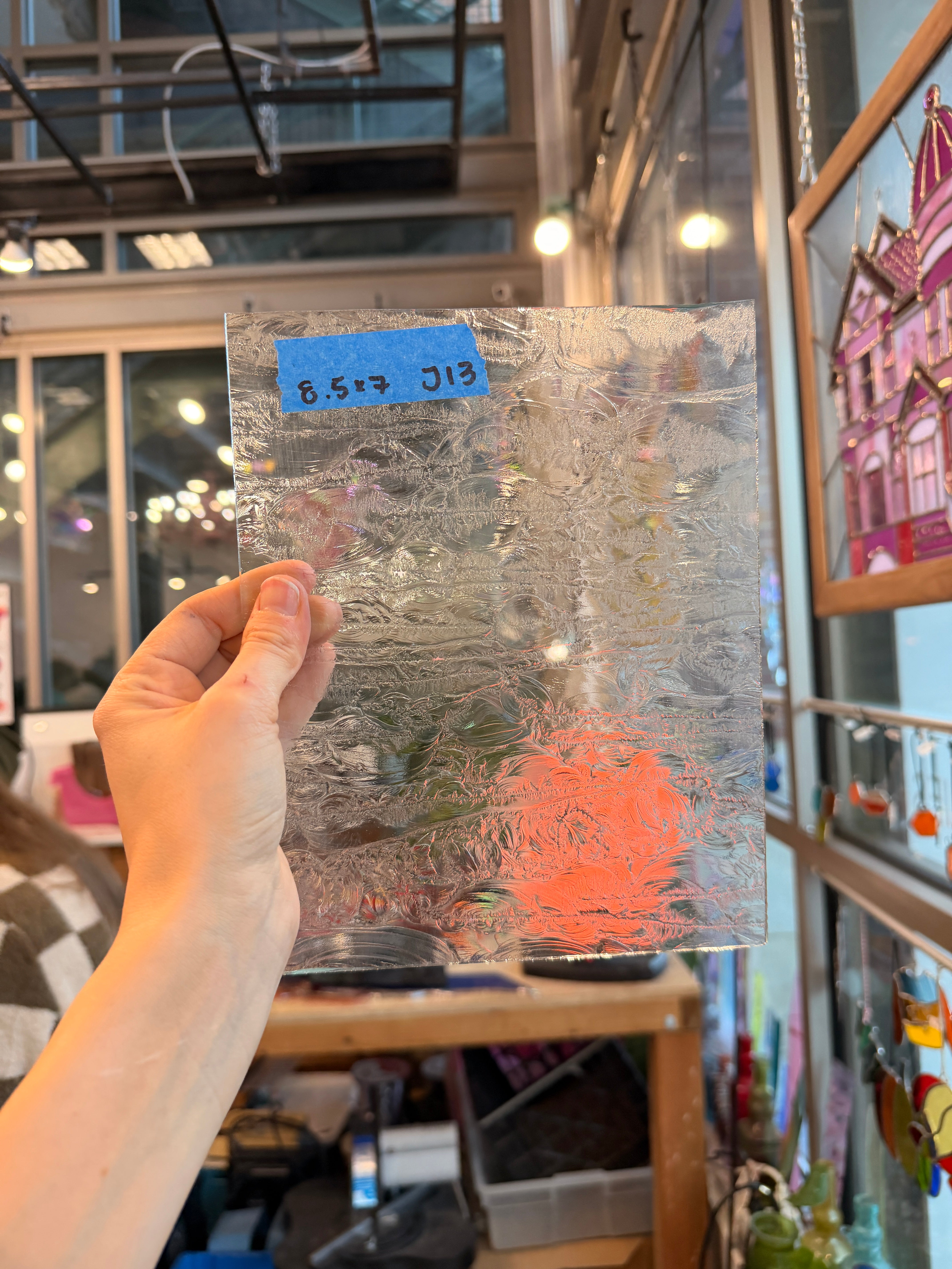 Clear Glue Chip Texture Sheet Glass Colorado Glassworks