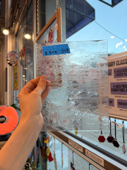 Clear Glue Chip Texture Sheet Glass Colorado Glassworks 8.5x7in (GC-03395373)