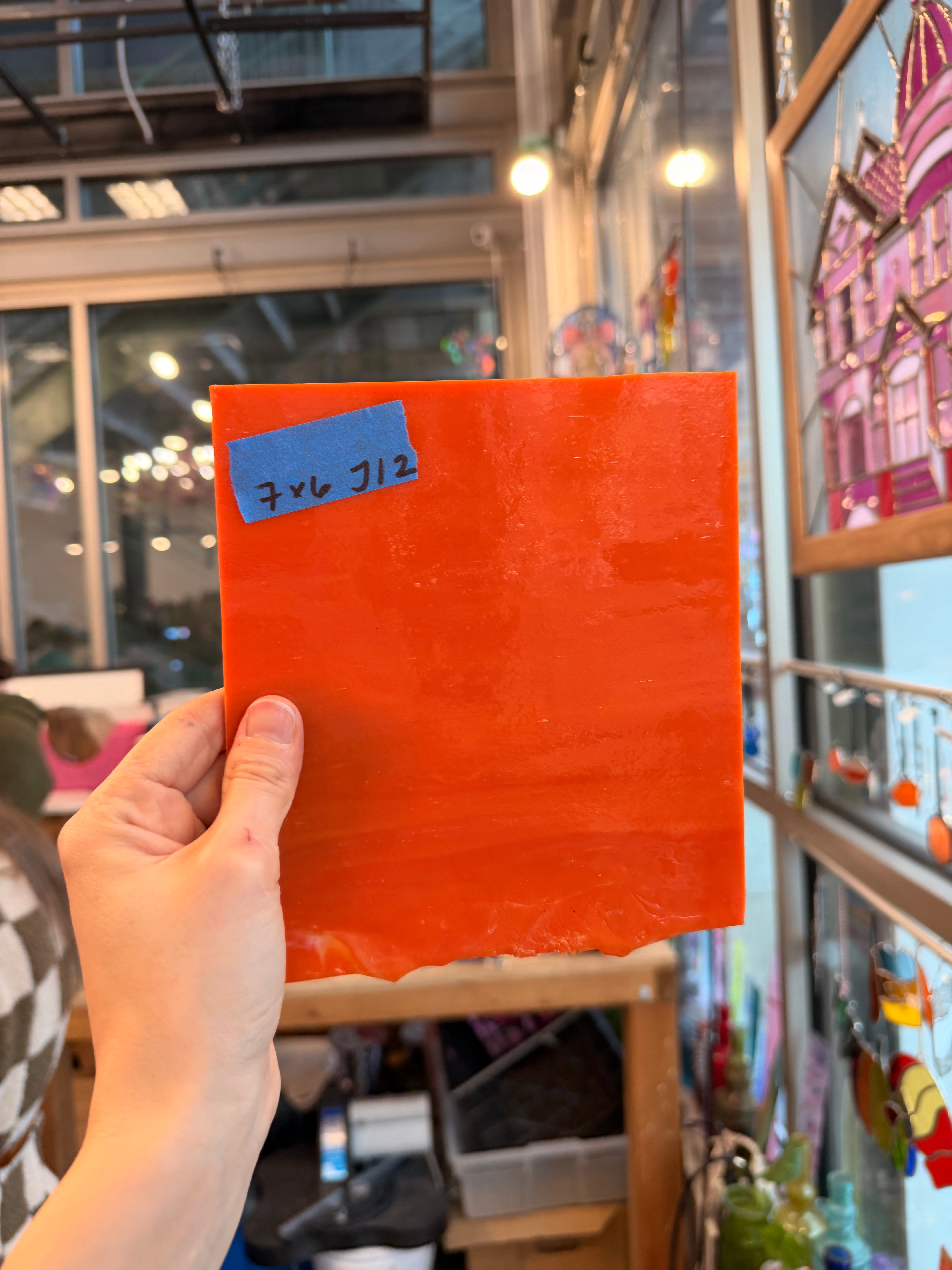 Orange Opaque Kokomo Sheet Glass Colorado Glassworks 7x6in (KO-01952301)