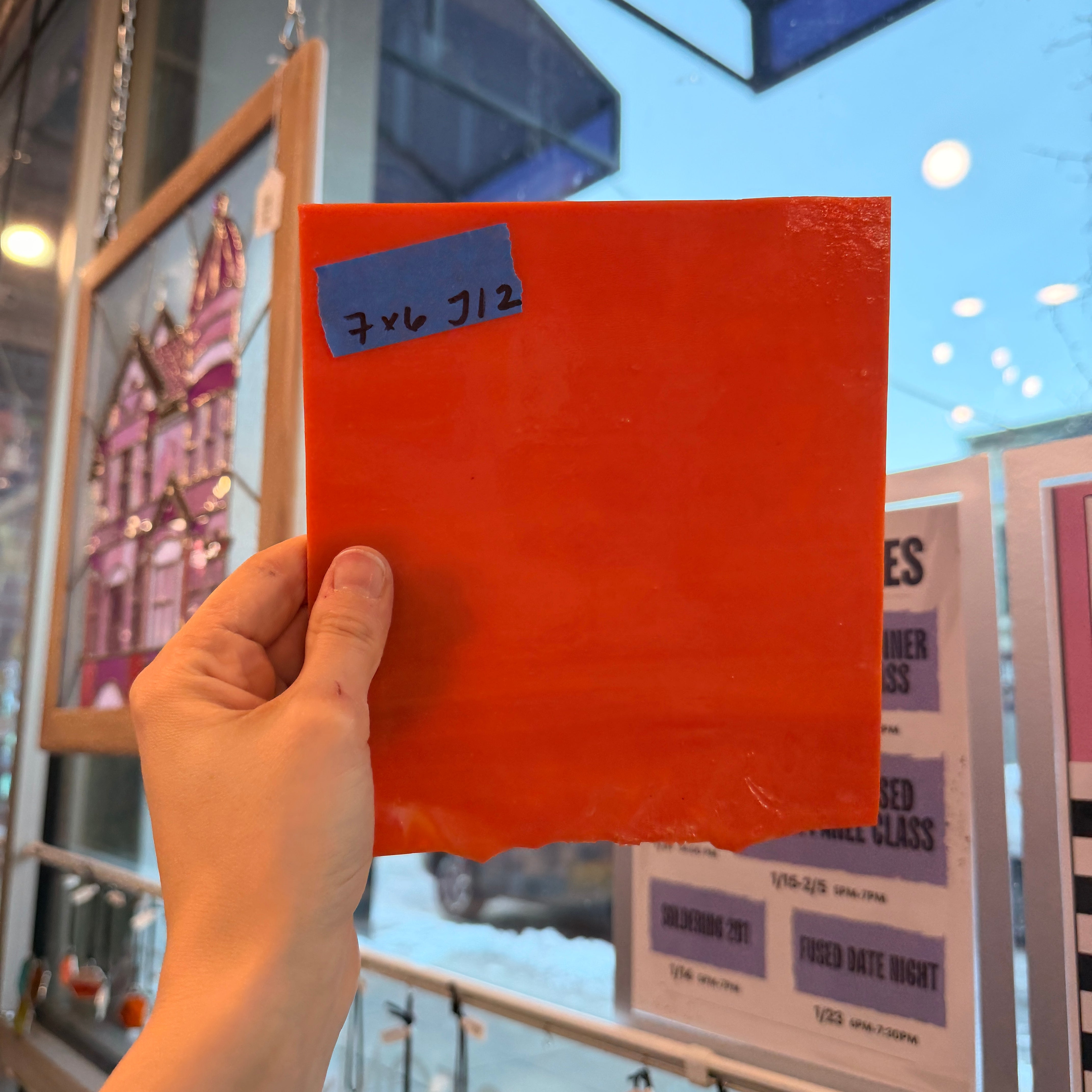 Orange Opaque Kokomo Sheet Glass Colorado Glassworks