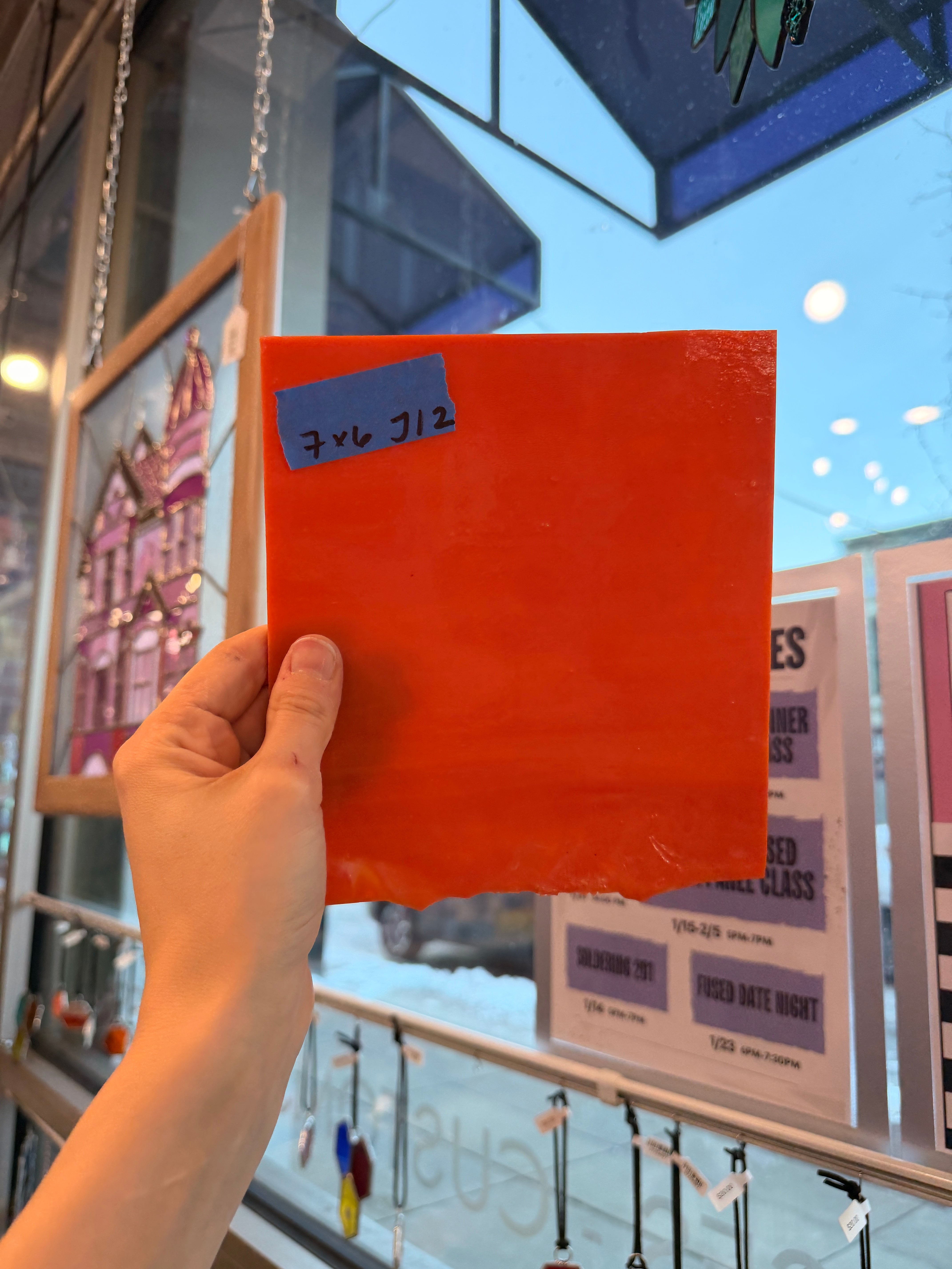 Orange Opaque Kokomo Sheet Glass Colorado Glassworks