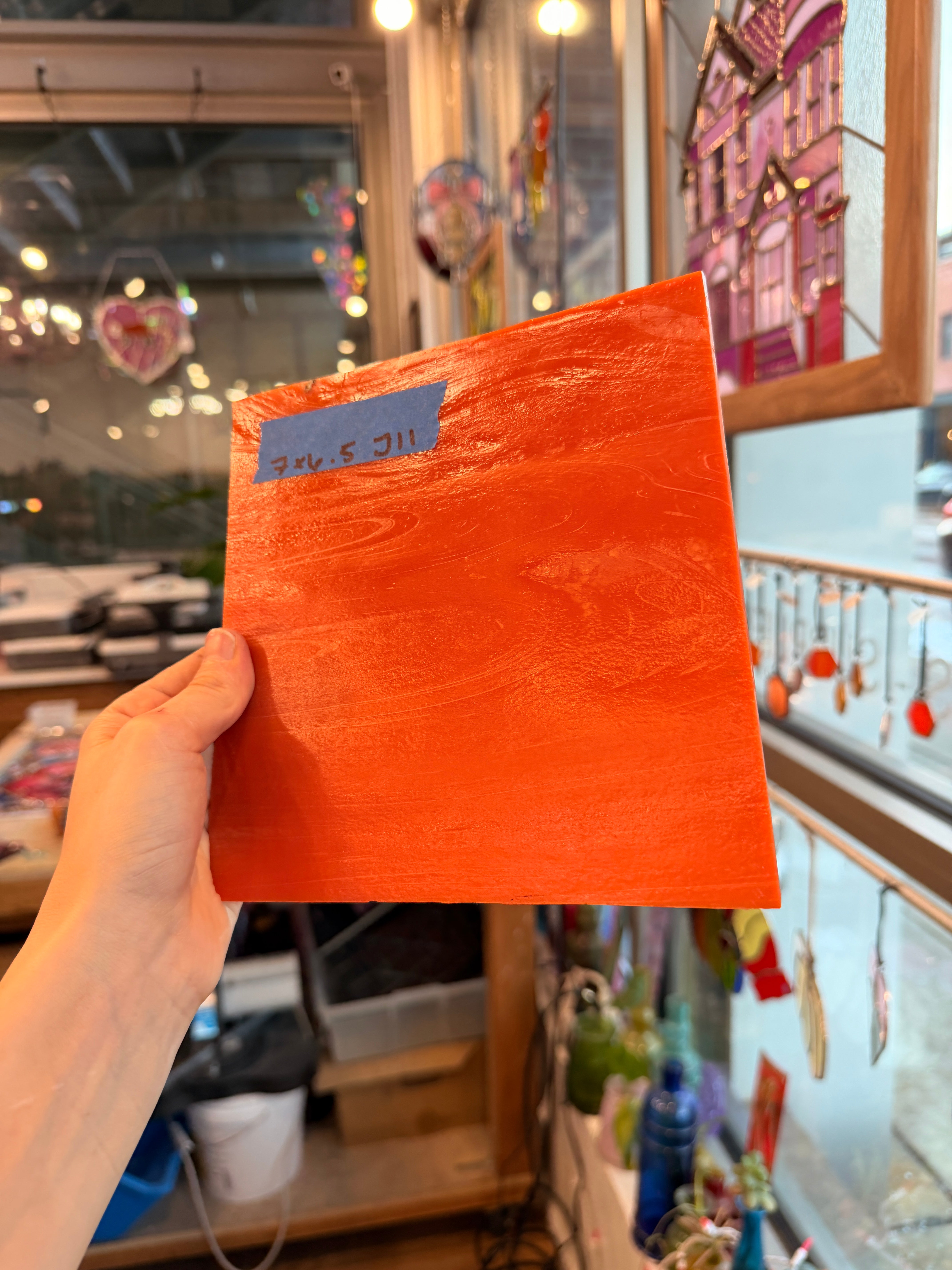 Orange Opaque Kokomo Sheet Glass Colorado Glassworks 7x6.5in (KO-01985069)