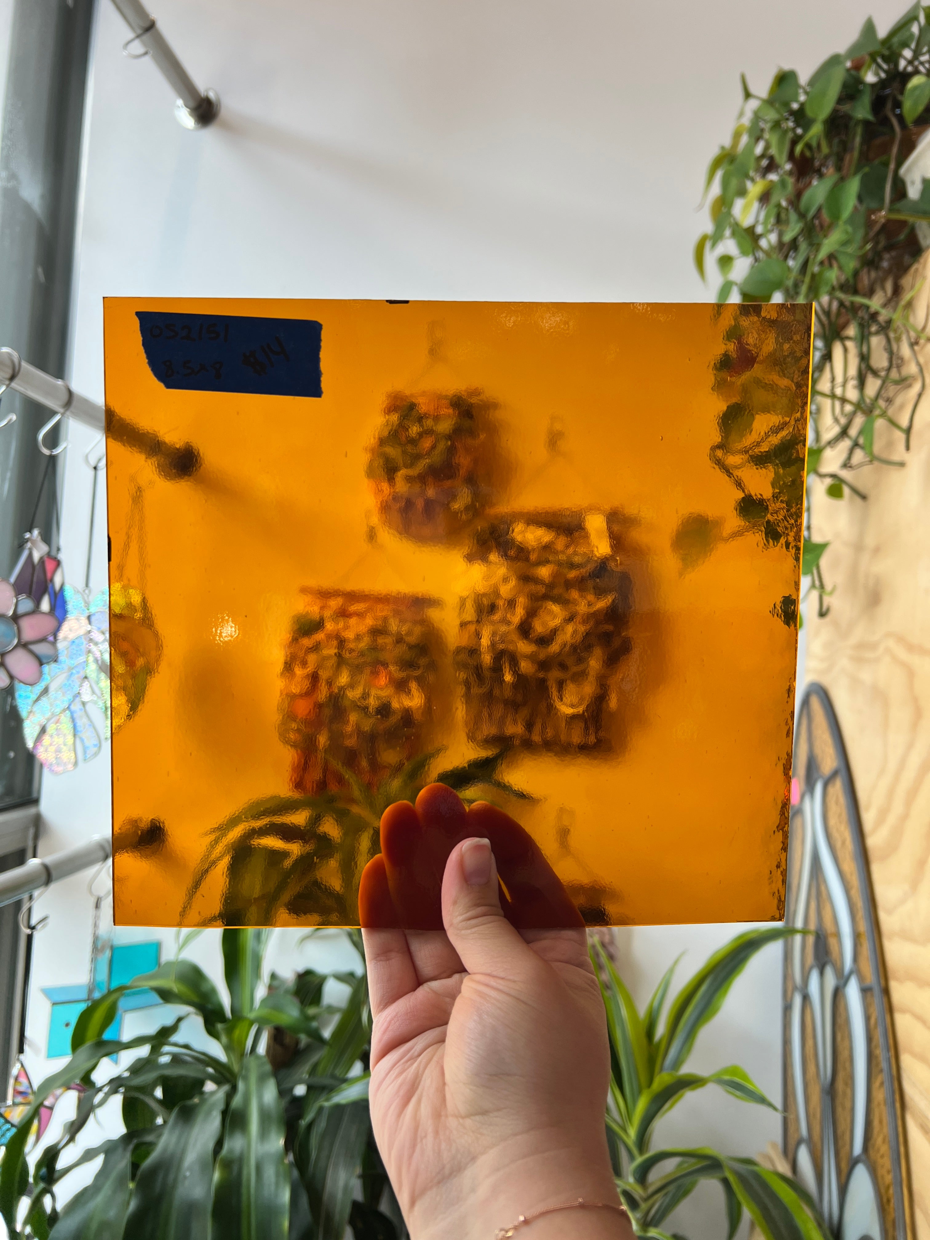 Medium Amber Transparent Oceanside Fusible 96 COE (110-8S-F) Sheet Glass Colorado Glassworks