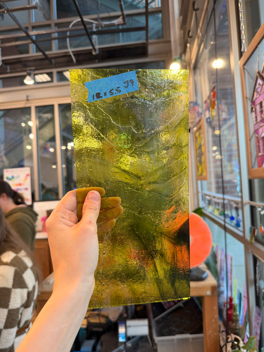 Lime Green + Dark Green Mixed Transparent Kokomo Sheet Glass Kokomo