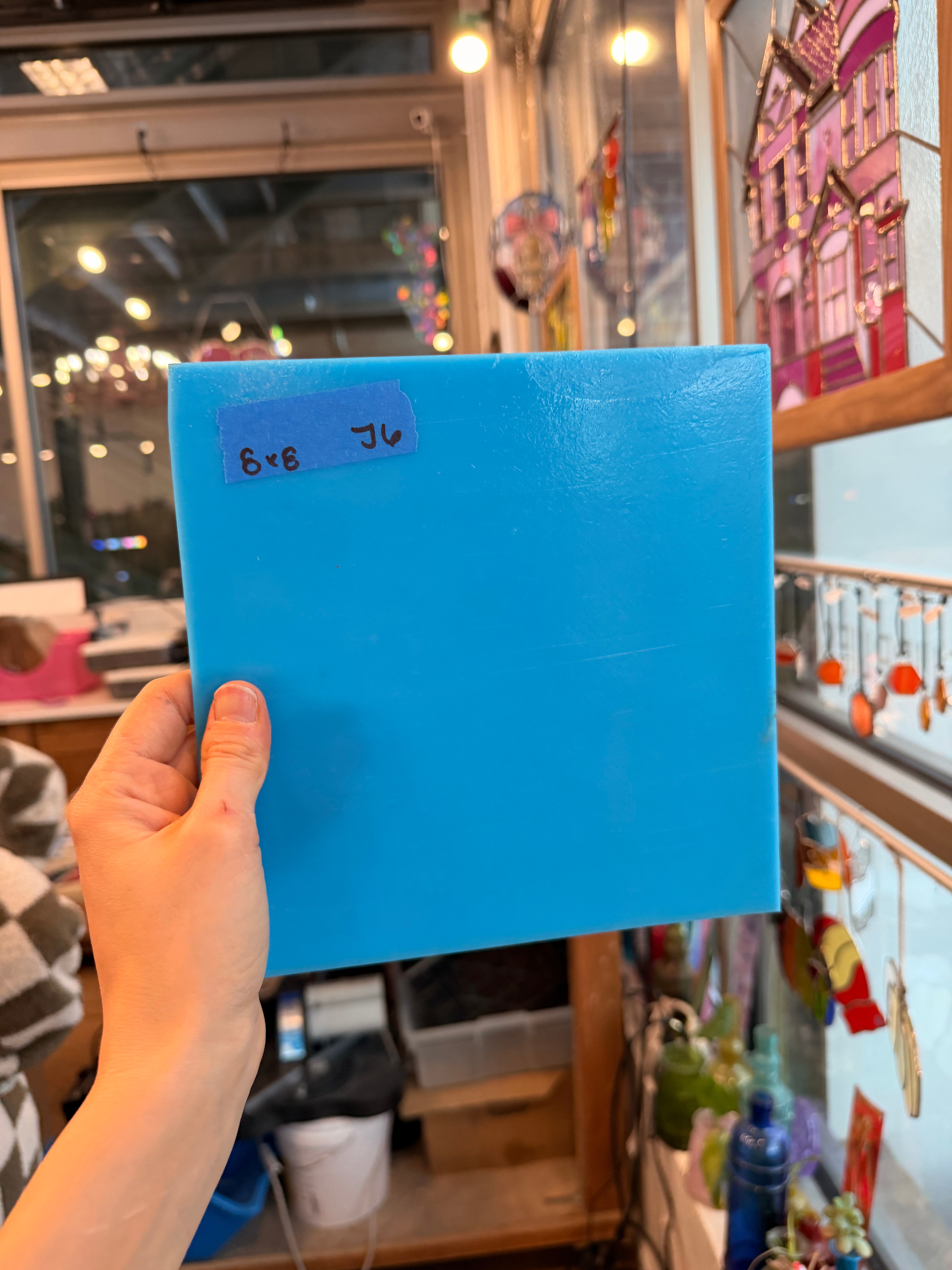 Sky Blue Opal Kokomo Opaque Sheet Glass Colorado Glassworks 8x7.5in (KO-34277933)