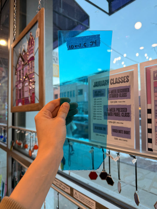 Sky Blue Transparent Oceanside Fusible 96 COE Sheet Glass Oceanside Glass