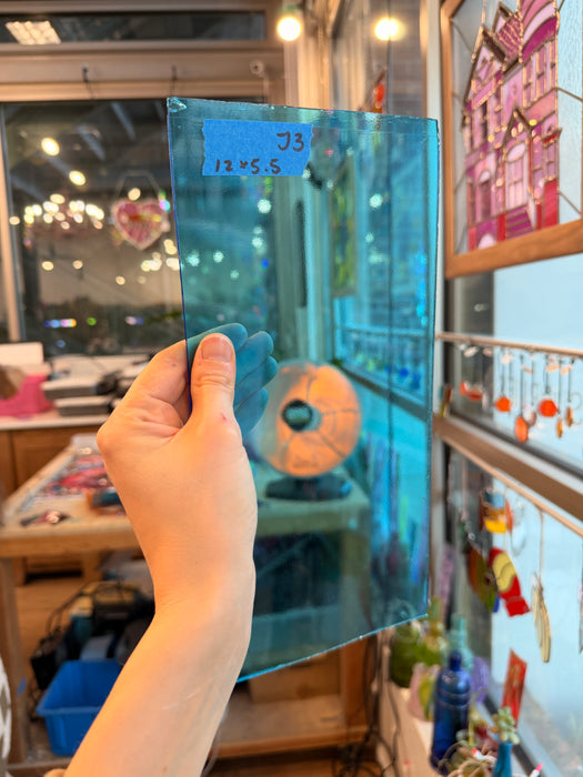 Sky Blue Transparent Oceanside Fusible 96 COE Sheet Glass Oceanside Glass