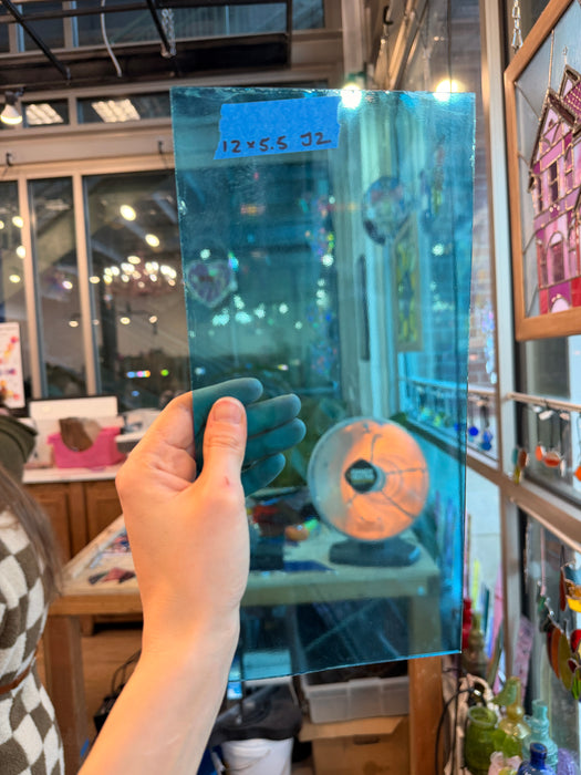 Sky Blue Transparent Oceanside Fusible 96 COE Sheet Glass Oceanside Glass 12x5.5in (OS-43593773)