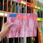 Pink and White Semi-Opaque Vintage Bullseye Sheet Glass Colorado Glassworks BE323 (8x10in)  