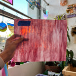 Pink and White Semi-Opaque Vintage Bullseye Sheet Glass Colorado Glassworks   