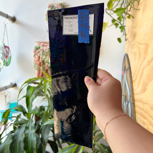 Indigo Mouth Blown Flash Glass Fremont Sheet Glass Colorado Glassworks