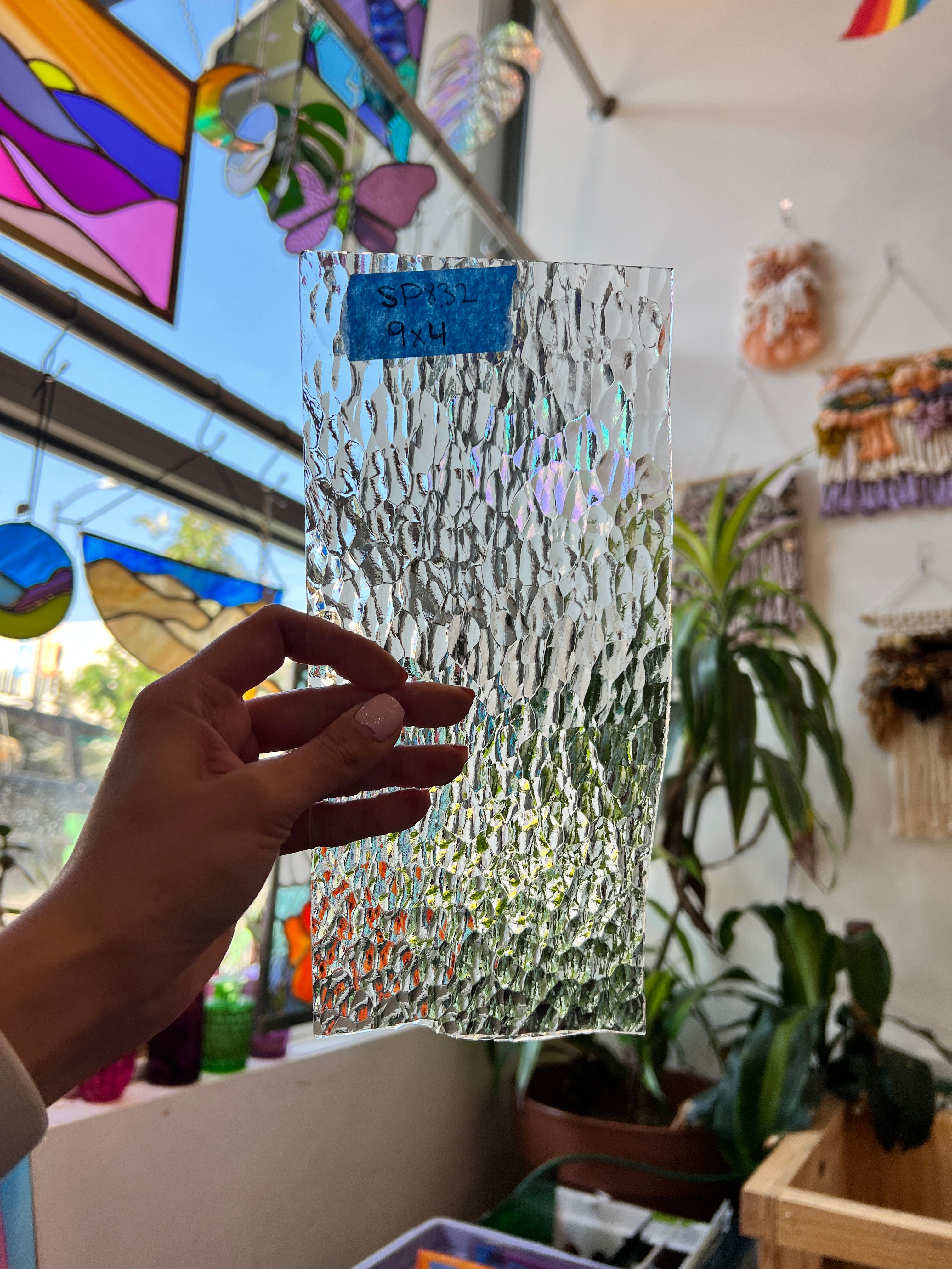 Clear Hammered Spectrum Sheet Glass Colorado Glass Works SP832 (9x4in)  
