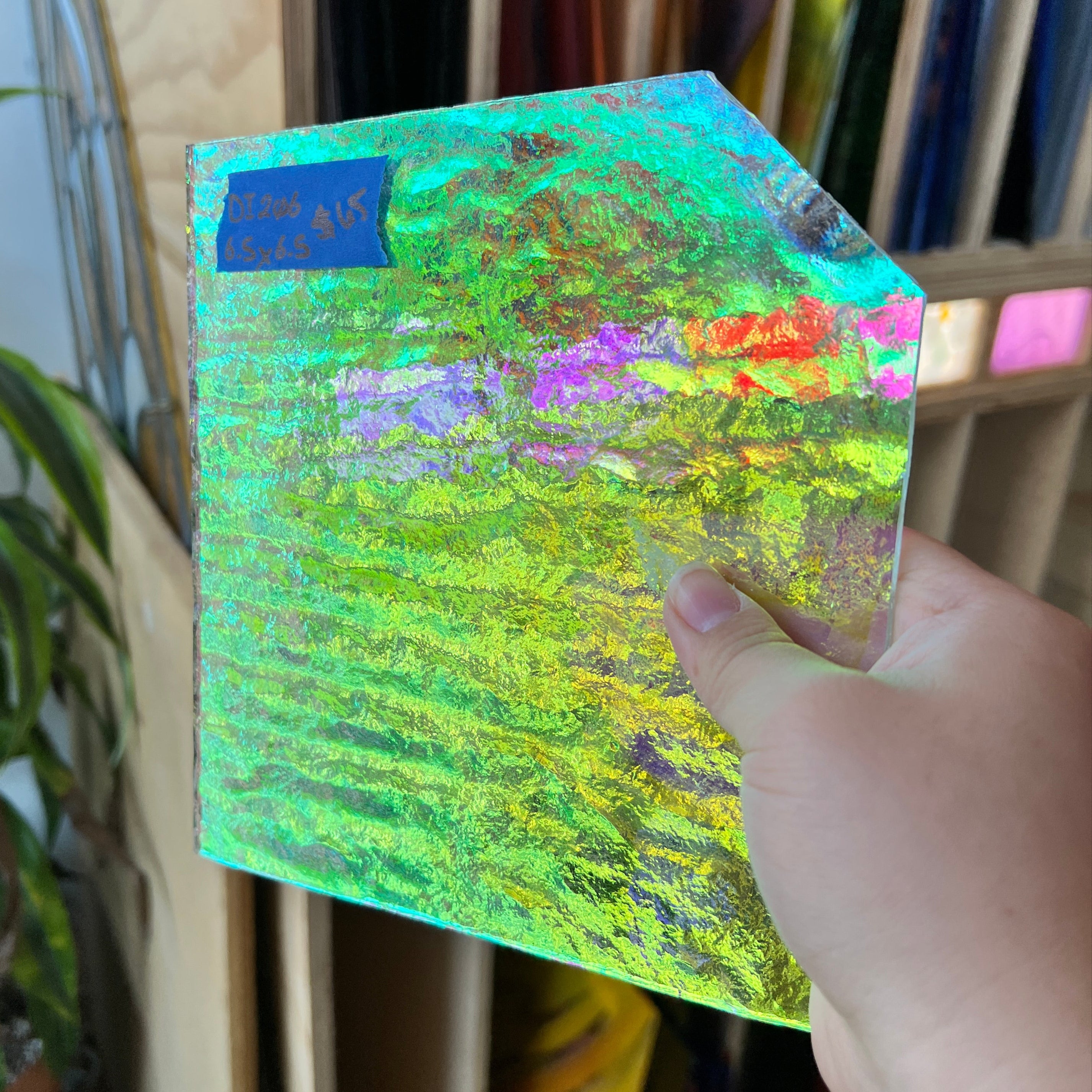 Green/Pink Transparent Dichroic Sheet Glass Colorado Glassworks