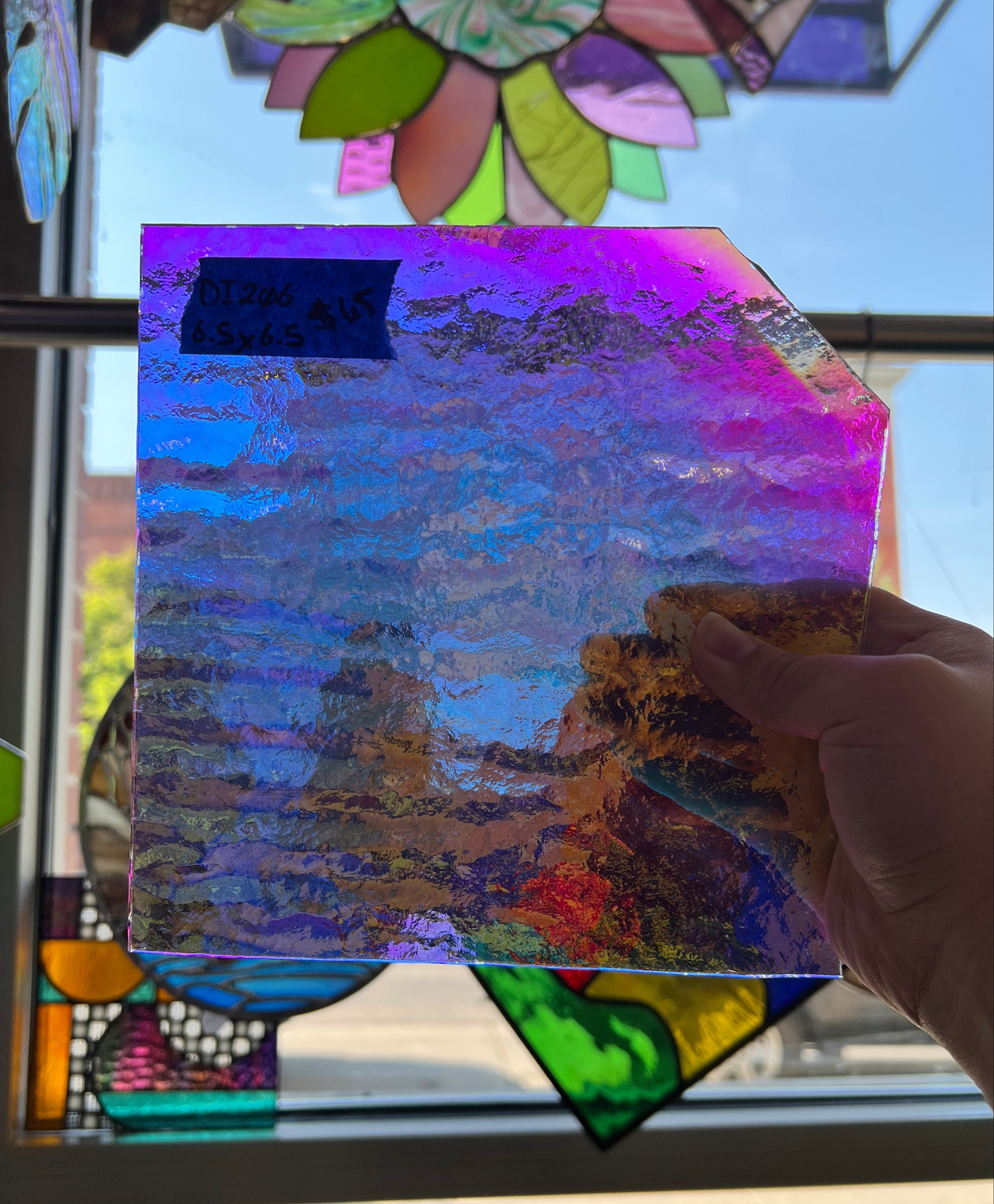 Green/Pink Transparent Dichroic Sheet Glass Colorado Glassworks