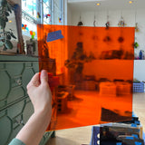 Orange Transparent Oceanside Fusible 96 COE (171F) Sheet Glass Colorado Glassworks OS-ORANGE-T (12x12in)
