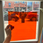 Orange Transparent Oceanside Fusible 96 COE (171F) Sheet Glass Colorado Glassworks