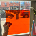 Orange Transparent Oceanside Fusible 96 COE (171F) Sheet Glass Colorado Glassworks