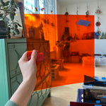 Orange Transparent Oceanside Fusible 96 COE (171F) Sheet Glass Colorado Glassworks