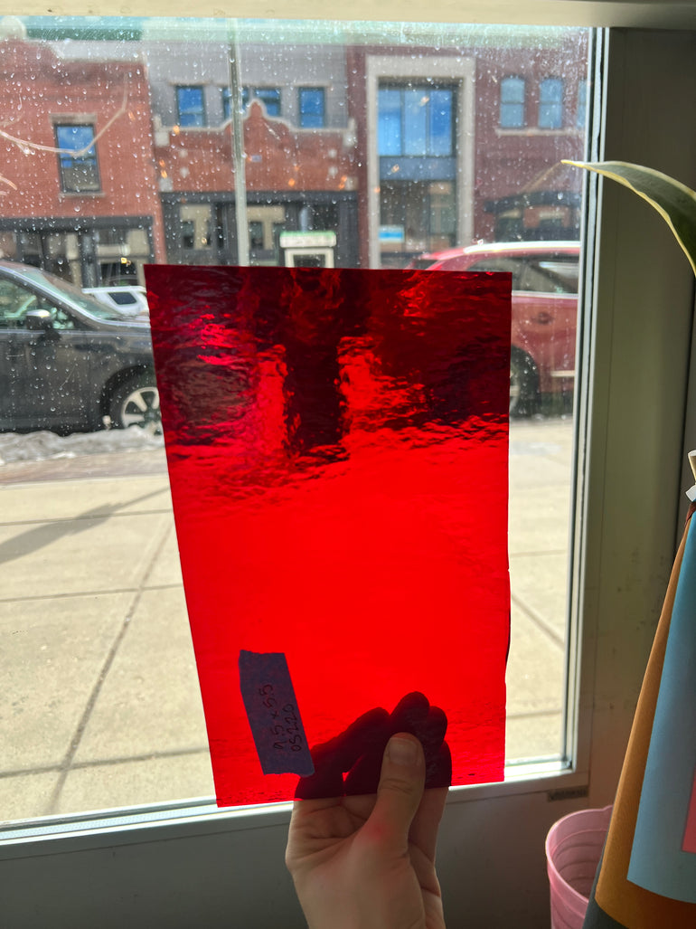 Oceanside Red Rough Rolled Sheet Glass Colorado Glassworks   