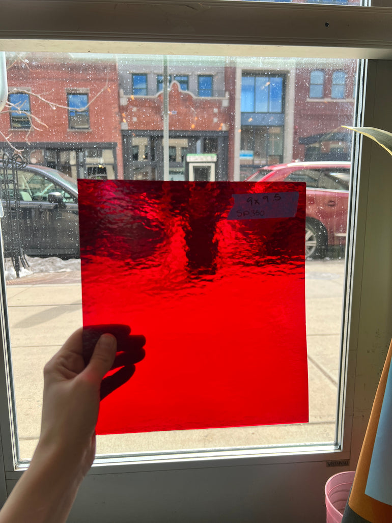 Oceanside Red Rough Rolled Sheet Glass Colorado Glassworks   