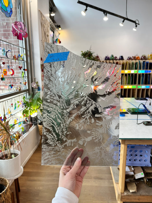 Grey Glue Chip Sheet Glass Colorado Glassworks GC121 (12x9in)