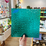 Robin's Egg Teal Florentine Wissmach (WI 25 FLOR) Sheet Glass Unknown